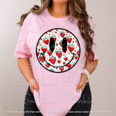 strawberry smileyy shirt