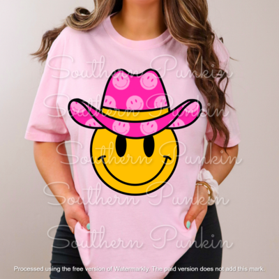 smiley cowboy hat shirt
