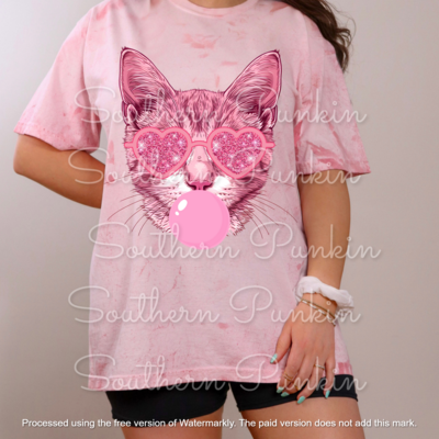 Cat blowing bubble gum shirt