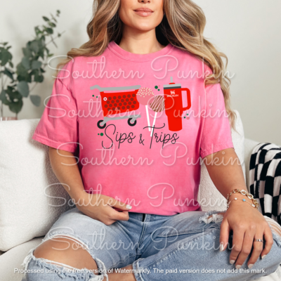sips and trips shirt