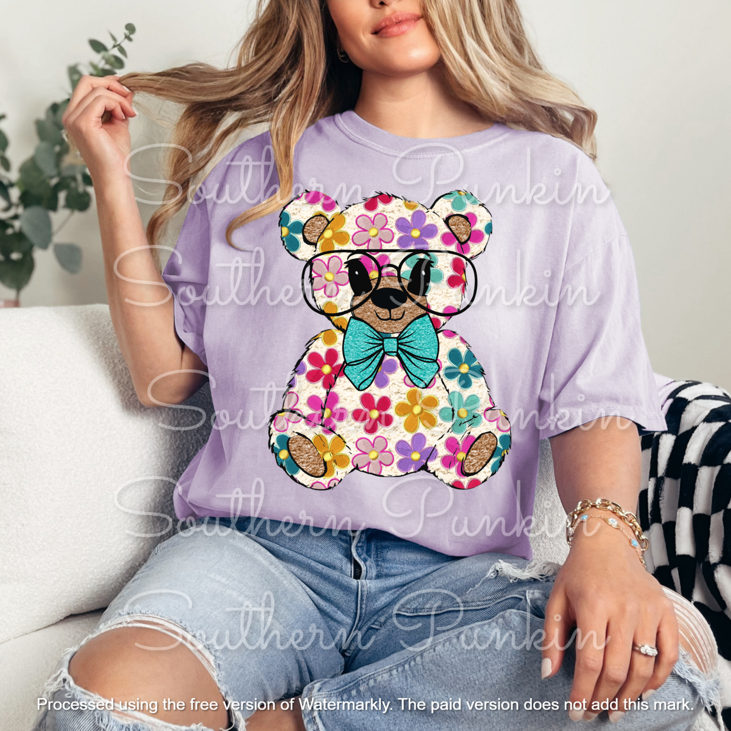 flower teddy bear shirt