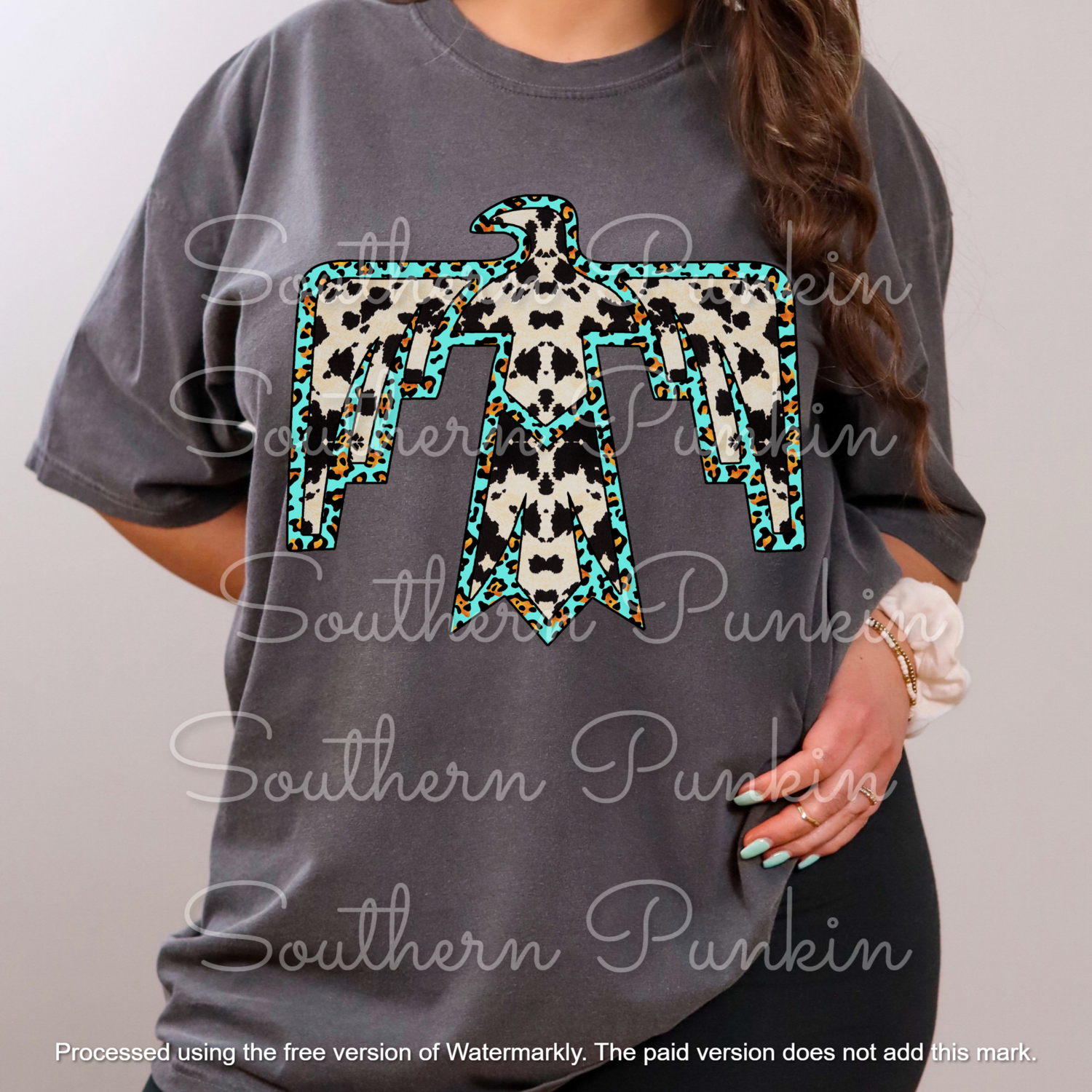 Cow print bird shirt