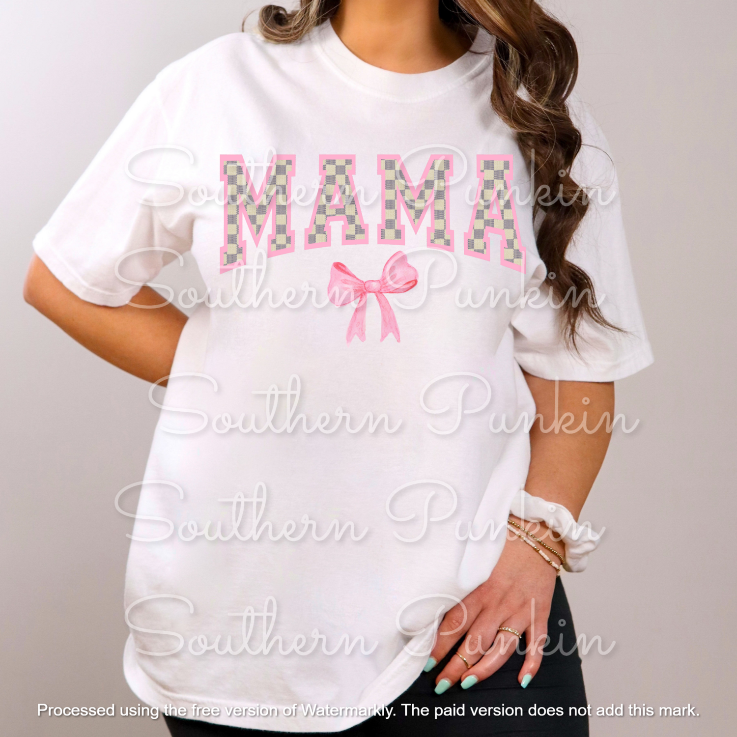 Pink mama bow shirt