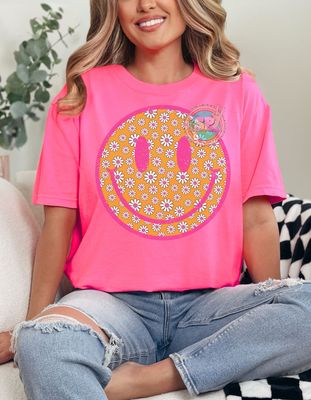 Orange Daisy Smiley Shirt