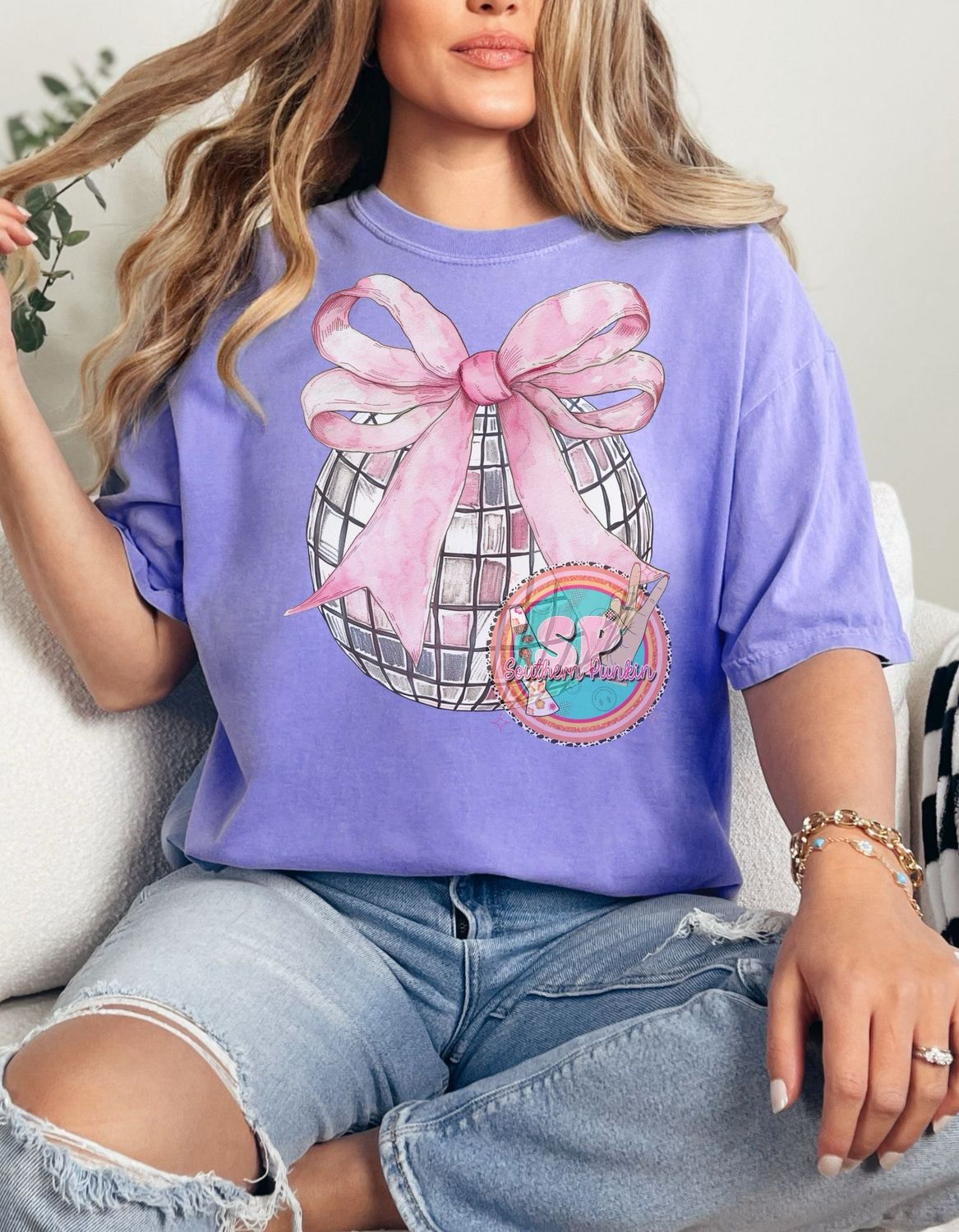 Disco Ball Bow Shirt