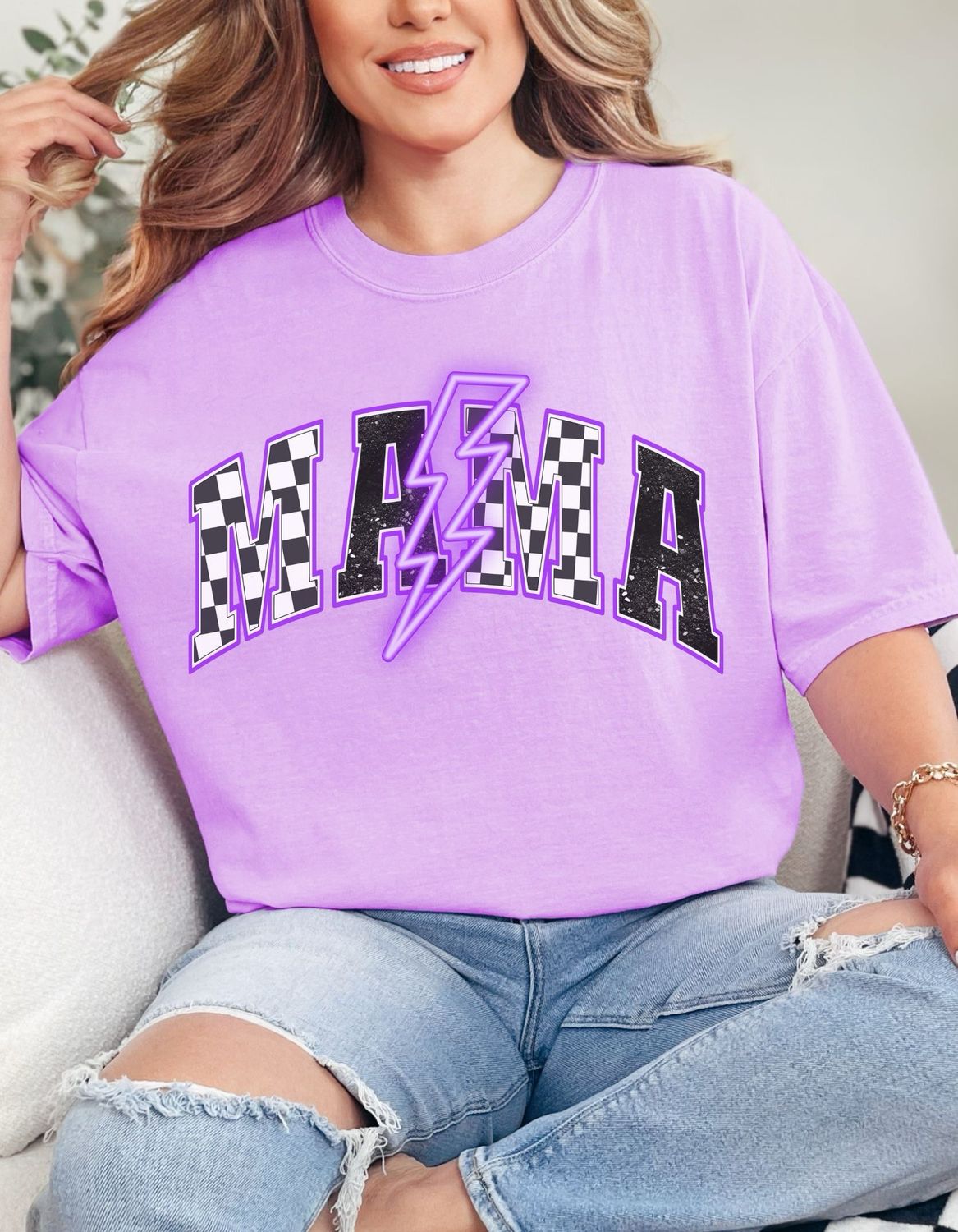Purple Mama Lighting Bolt Shirt