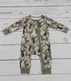 Deer Print Zip Romper