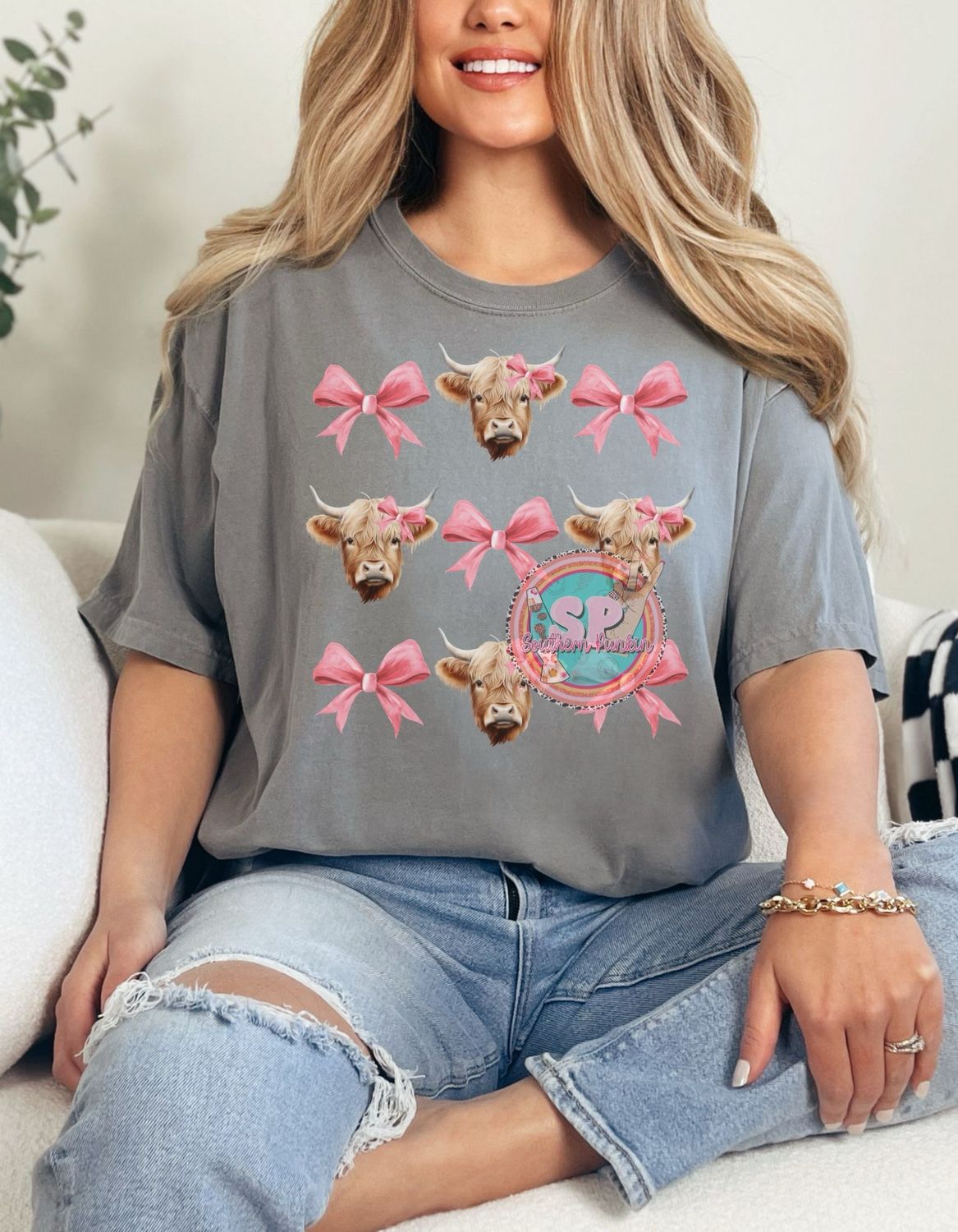 Highland Cow Bows DTF PRINT