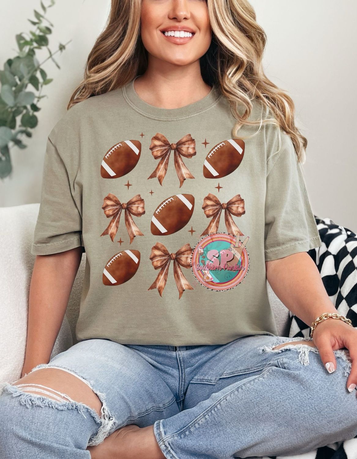 Football Bow DTF PRINT