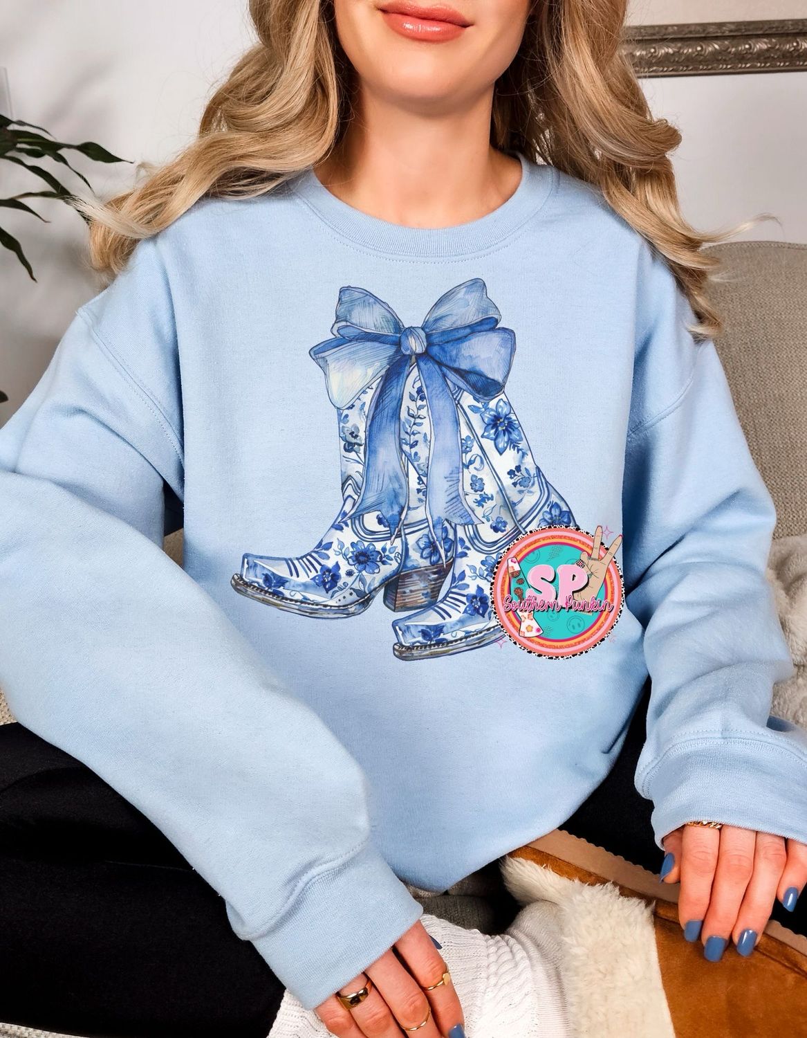 Blue Boots DTF PRINT