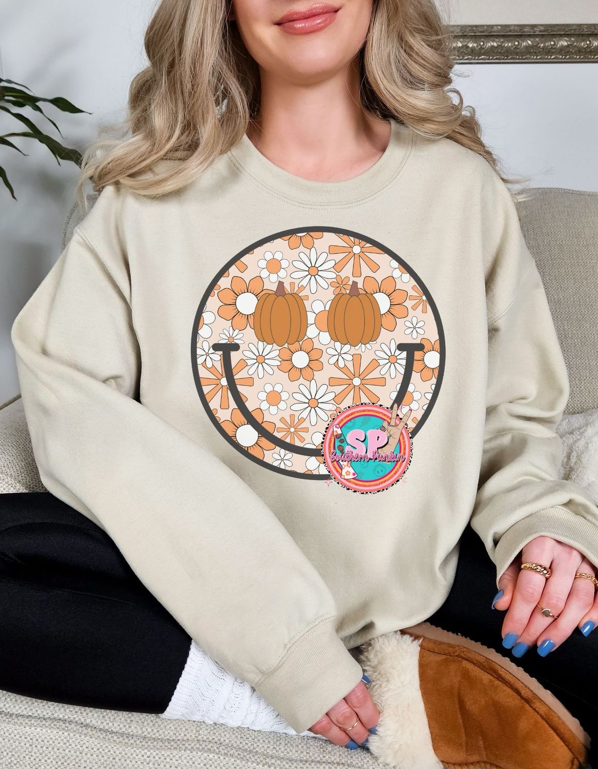 Pumpkin Smiley Crewneck