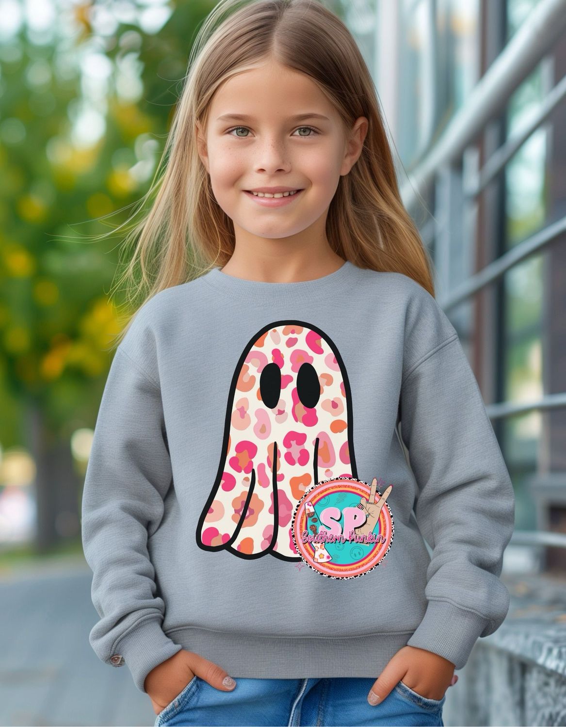 Youth Ghost Cheetah Crew Neck