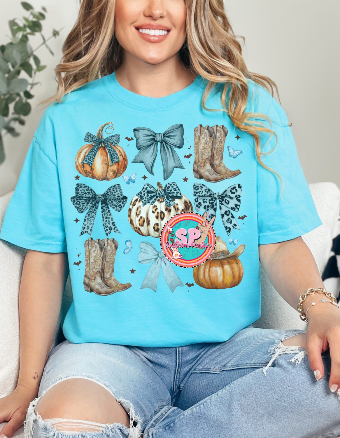 Teal Cheetah Boots Shirt