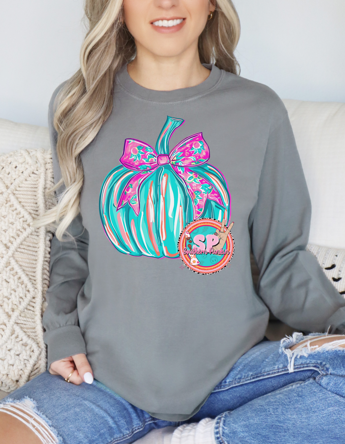 Watercolor Pumpkin Long Sleeve
