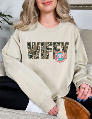 Wifey Camo Crewneck