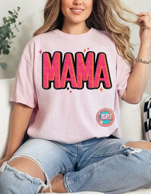 Pink Glitter Mama Shirt