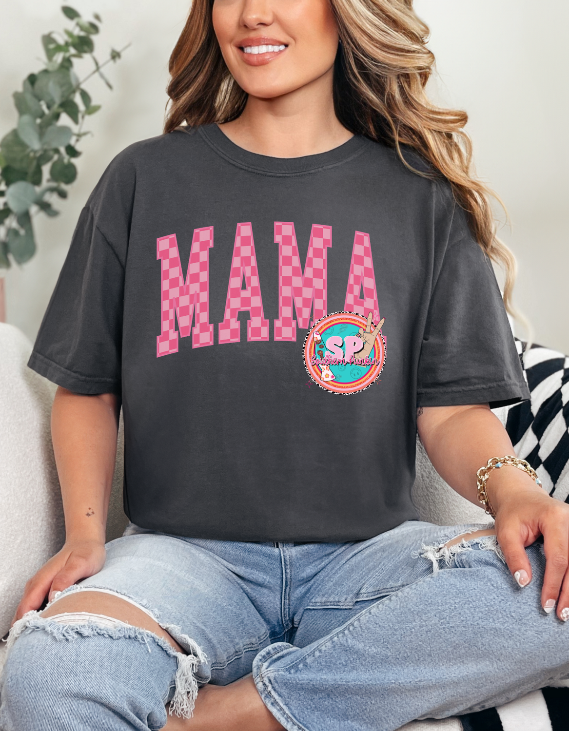 Pink Mama Checkered Shirt