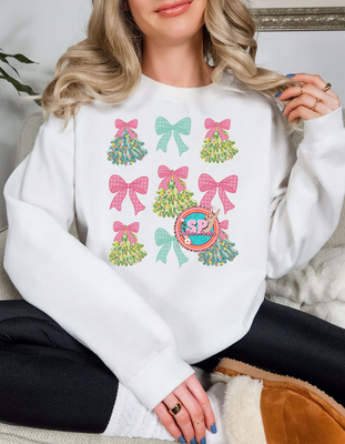 charismas tree and bows crew neck