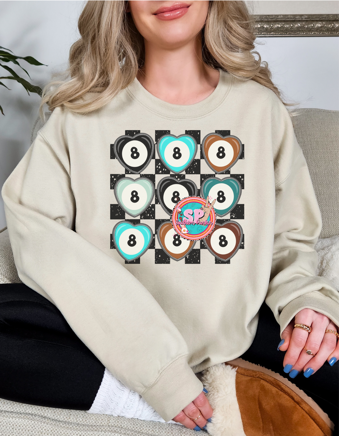 heart 8 ball crewneck