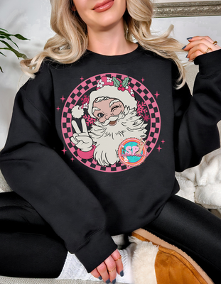 Pink Peace Santa DTF PRINT