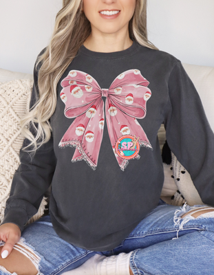 Pink Santa Bow DTF PRINT