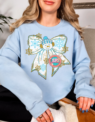 Snowman Bow DTF PRINT
