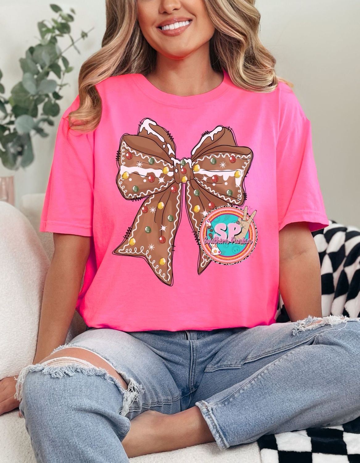 Ginger Bread Bow DTF PRINT