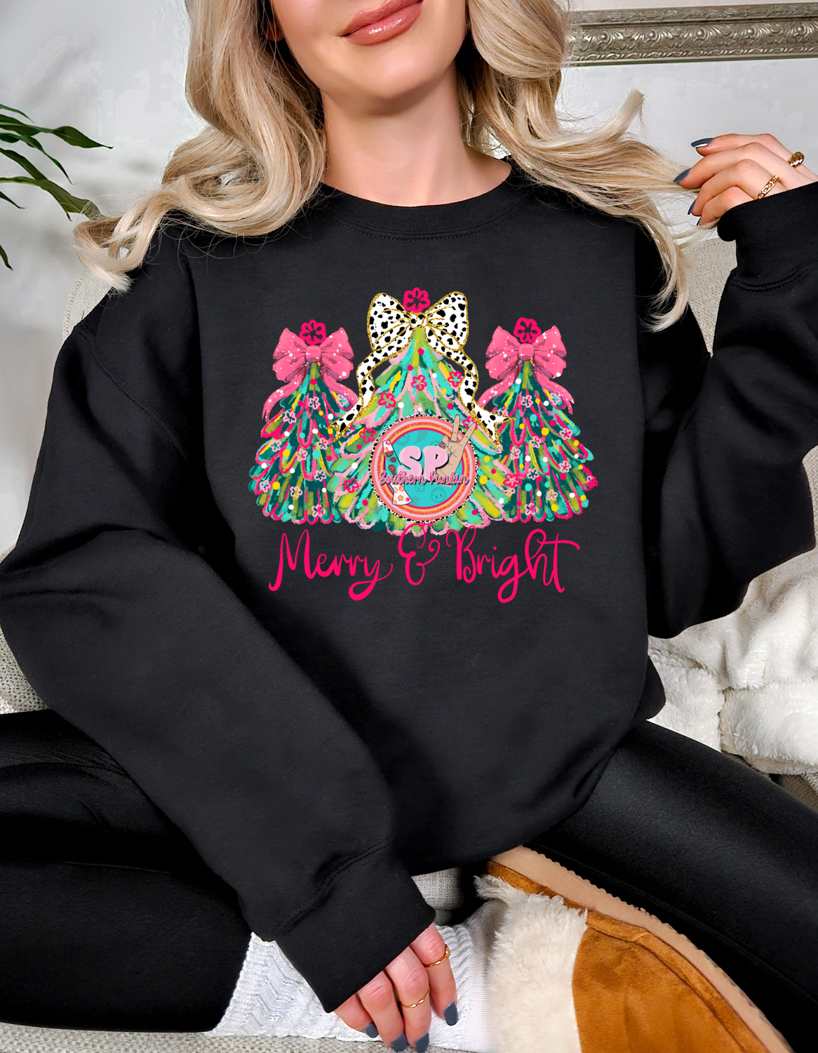 Merry And Bright Tree Crewneck