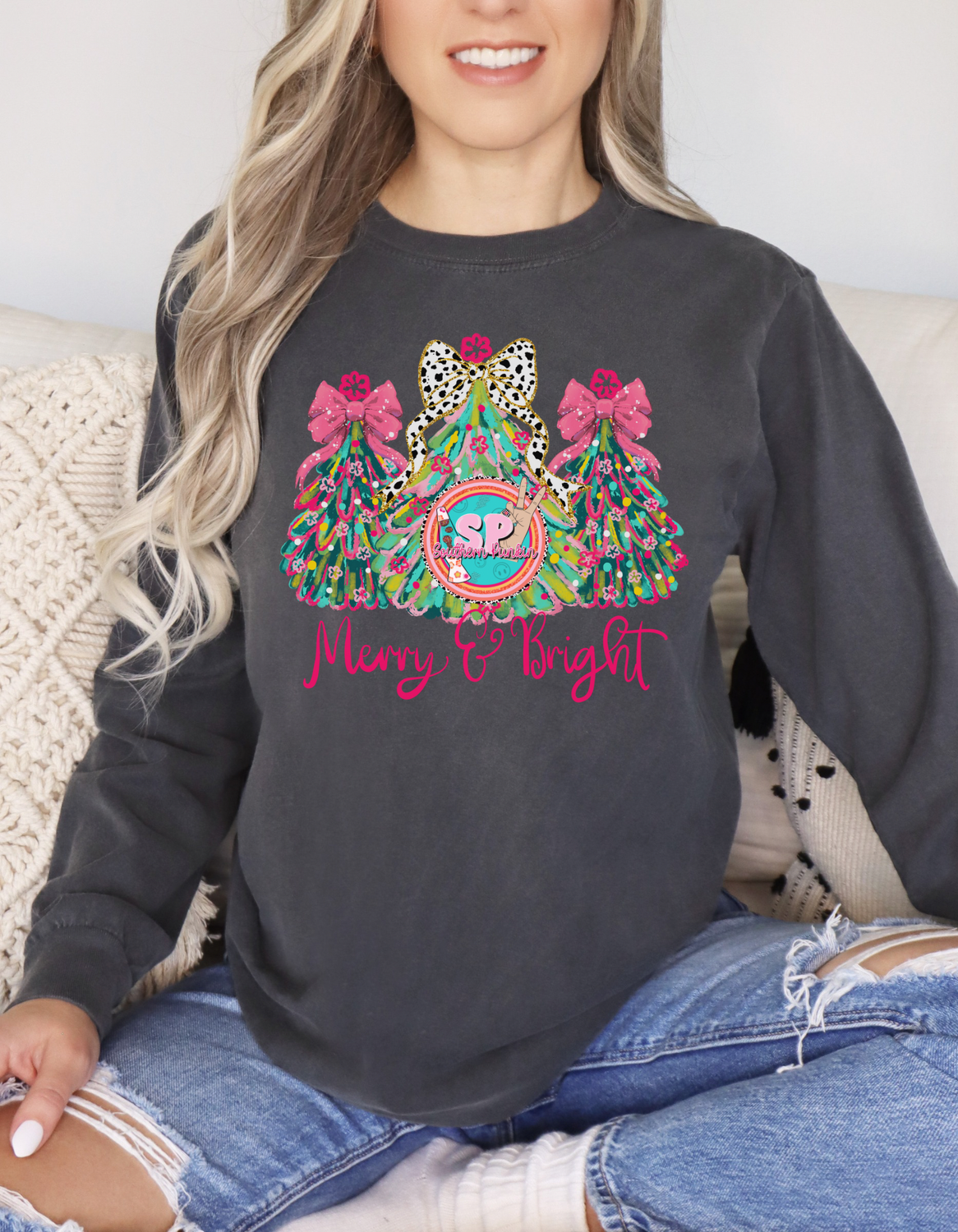 Merry And Bright Trees Long Sleeve