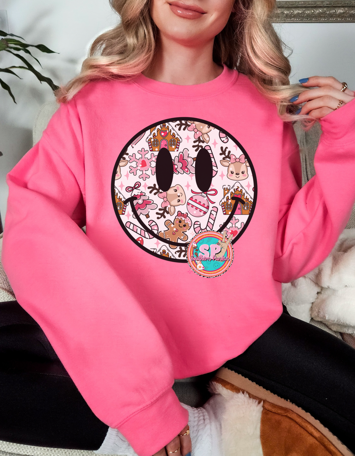 Gingerbread House Smiley Crewneck