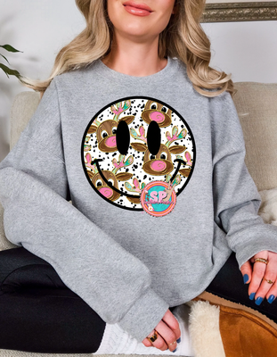 Reindeer Smiley Crewneck