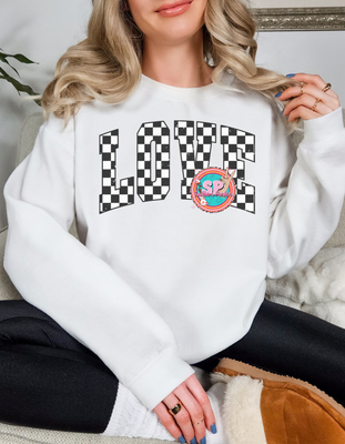Love Checkered DTF PRINT
