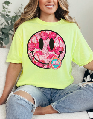 Sequin Cherry Smiley Shirt