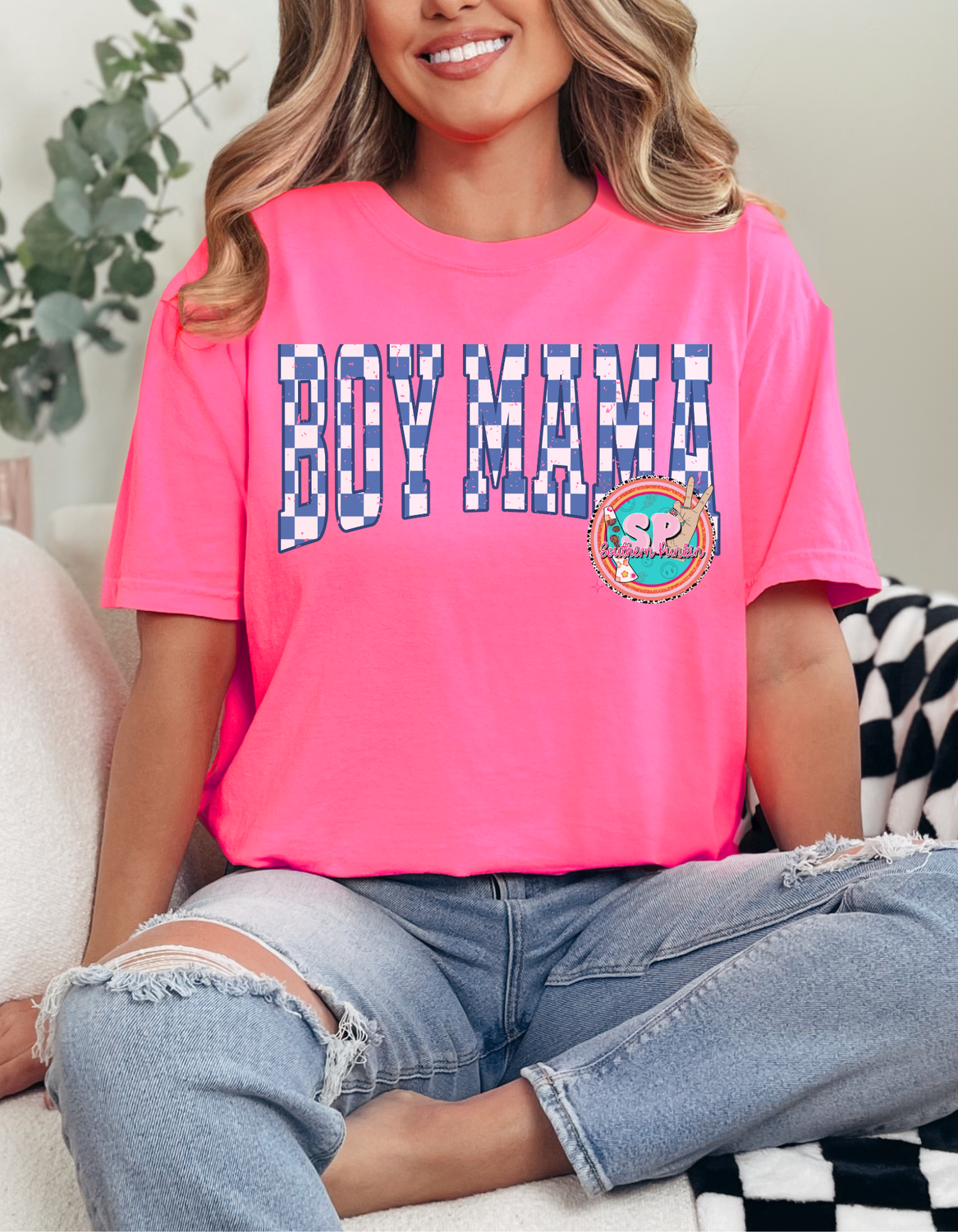 Boy Mama Checkered Shirt