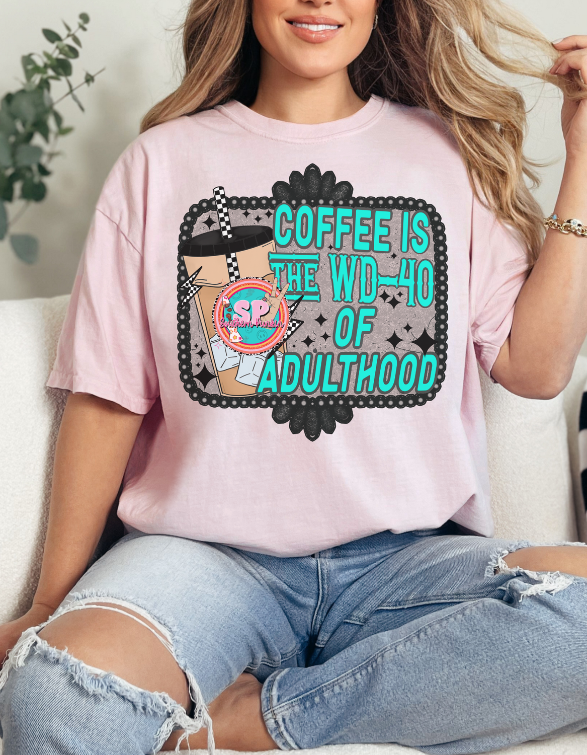 Coffee Is WD-40 Teal Shirt