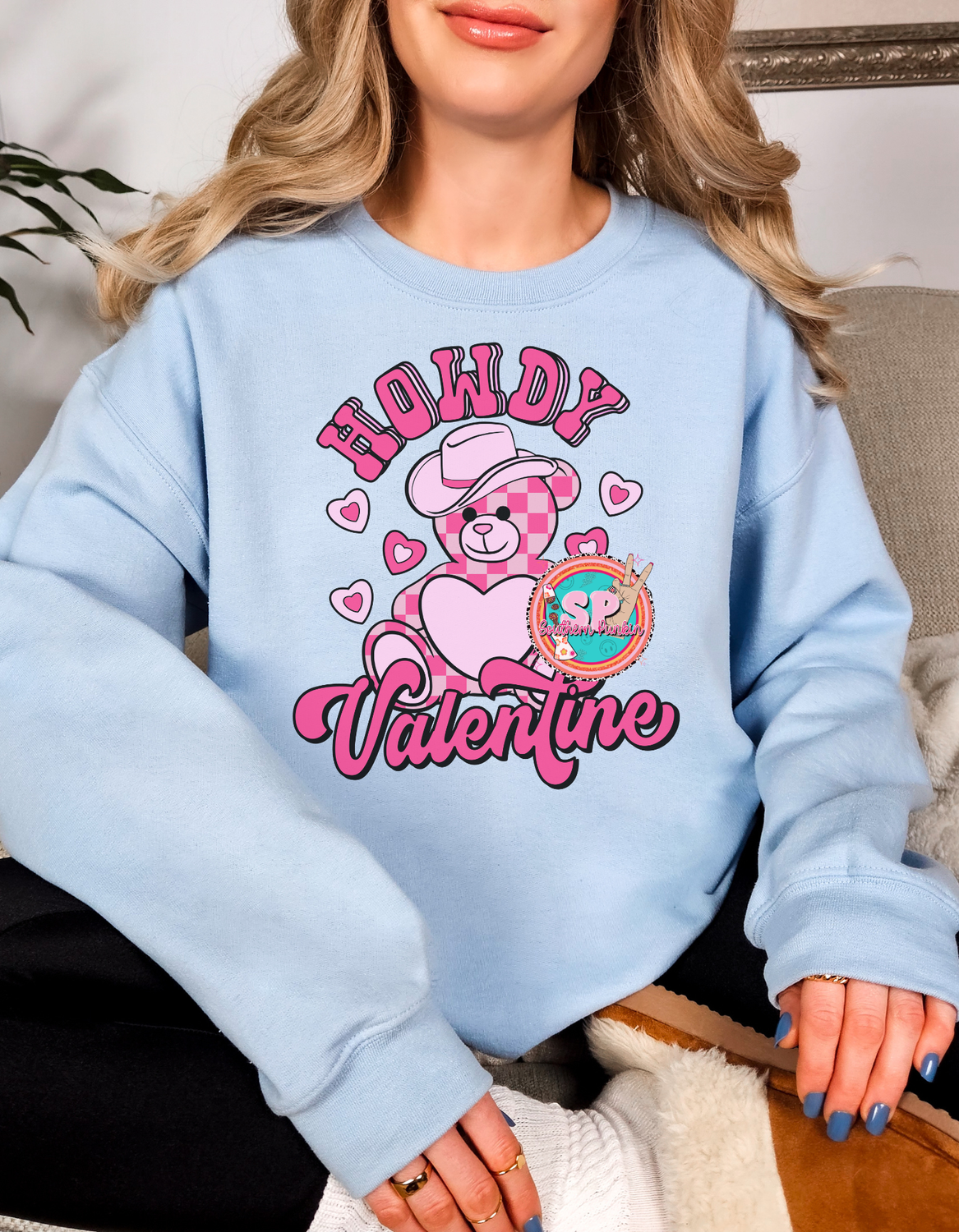 Howdy Valentine Bear Crew Neck
