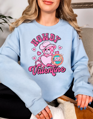 Howdy Valentine Bear Crew Neck