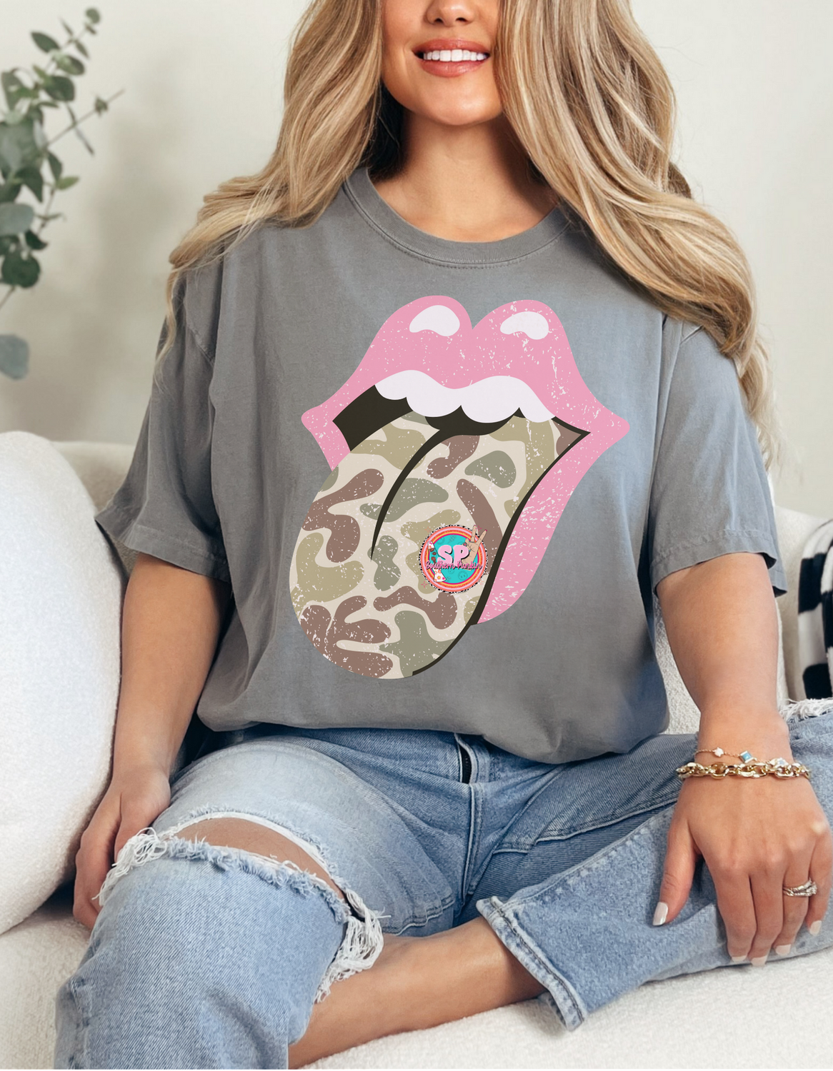 Pink Camo Tongue Shirt