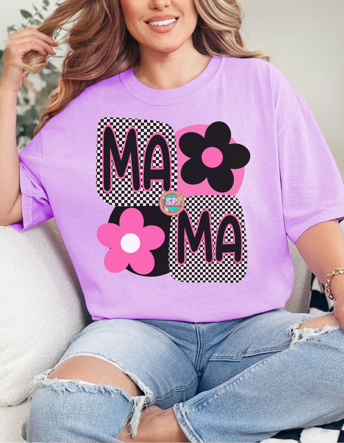 Mama Retro Checkered Shirt