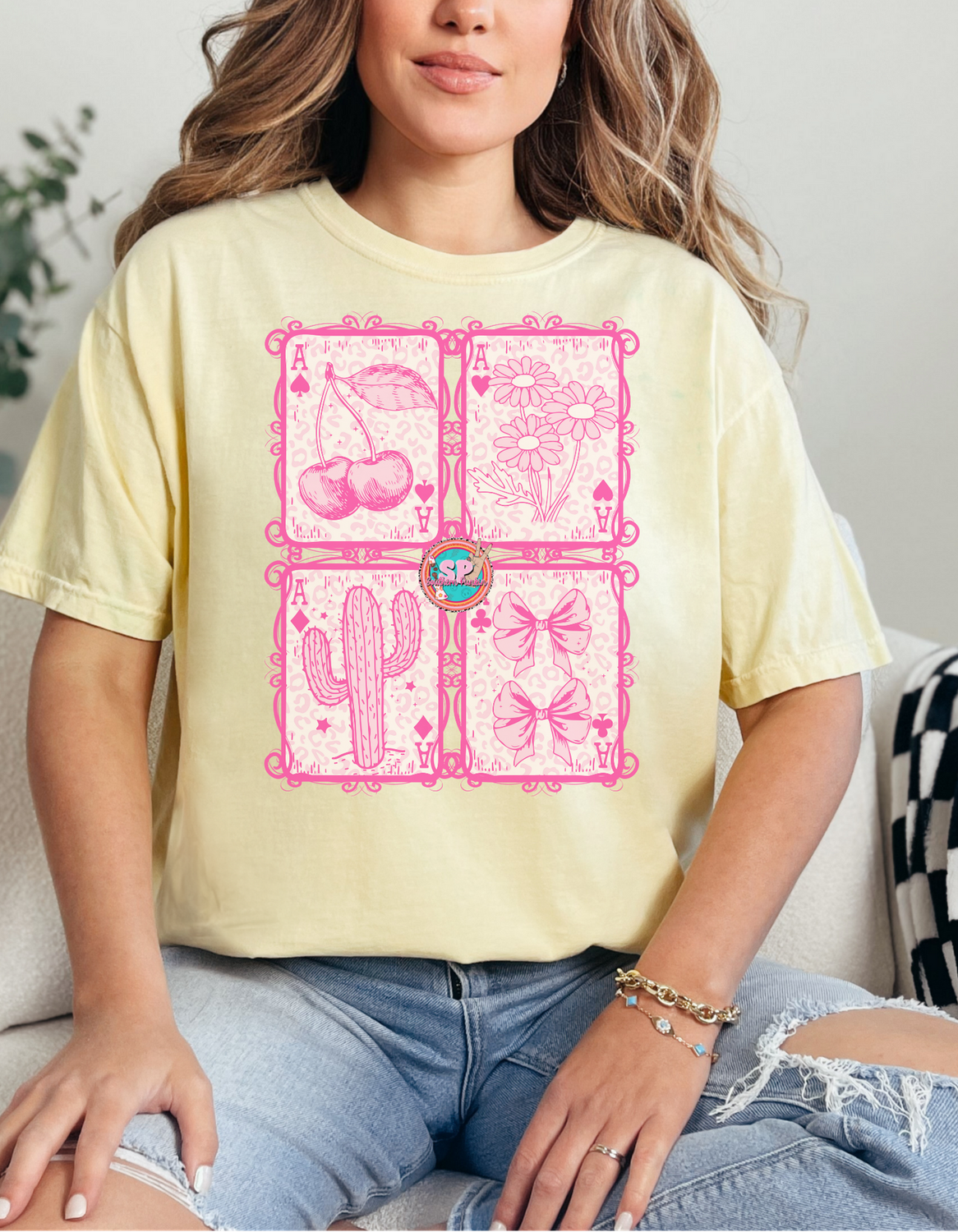 Pink Western Cards Shirt