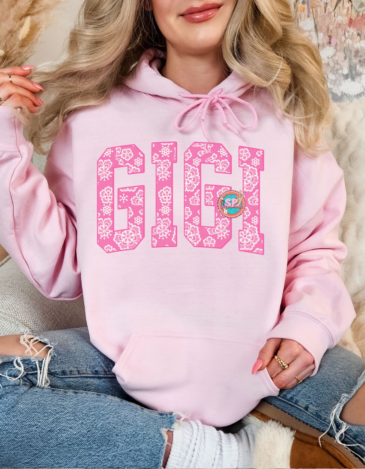 Gigi Pink Lace Hoodie