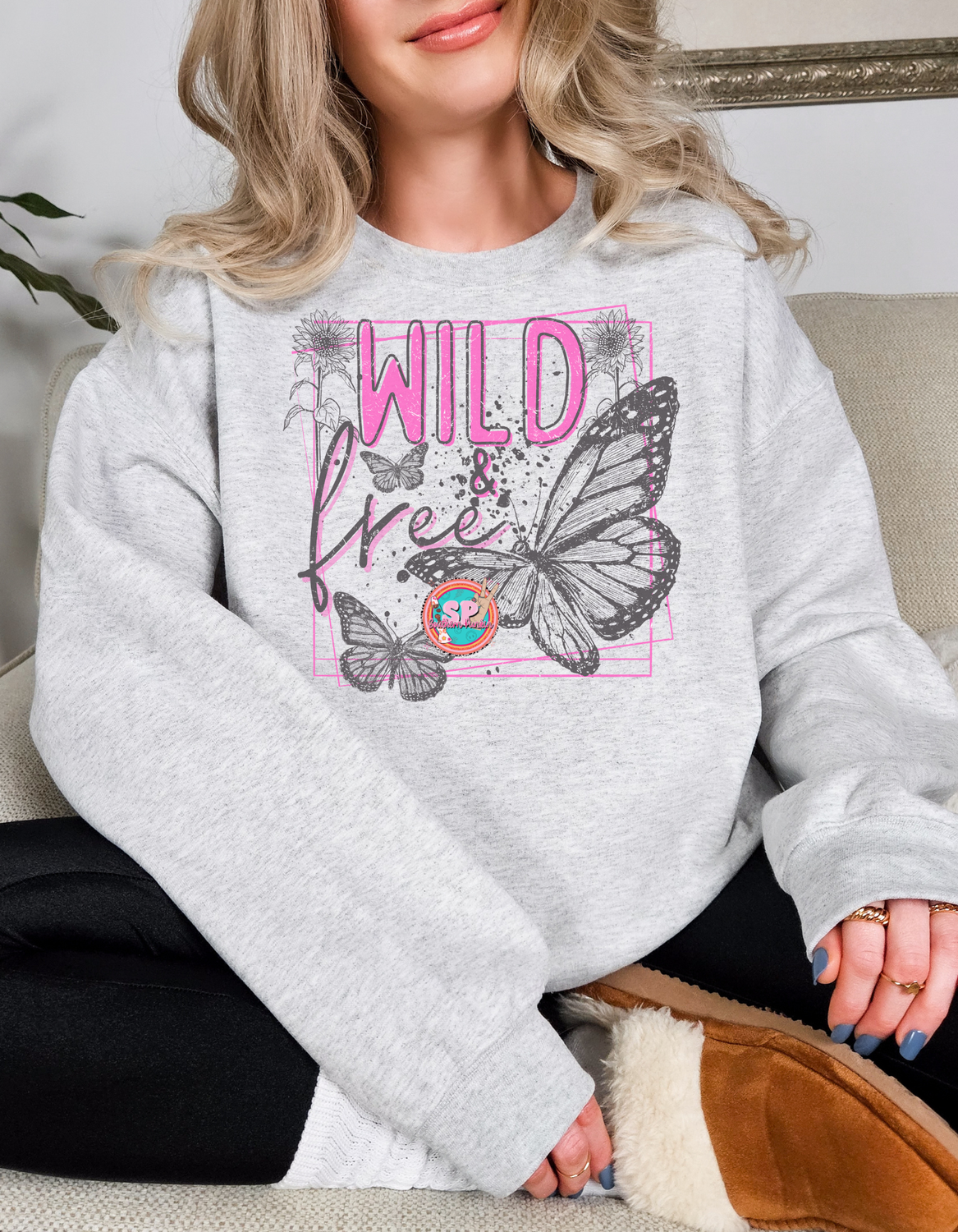 Wild And Free Butterfly Crewneck