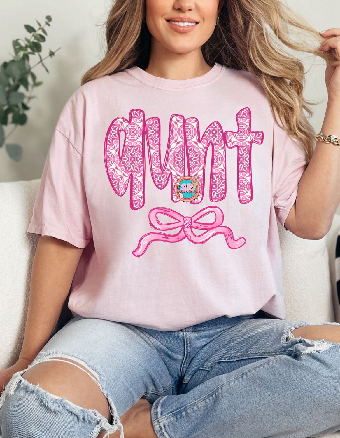 Pink Aunt Bow Shirt