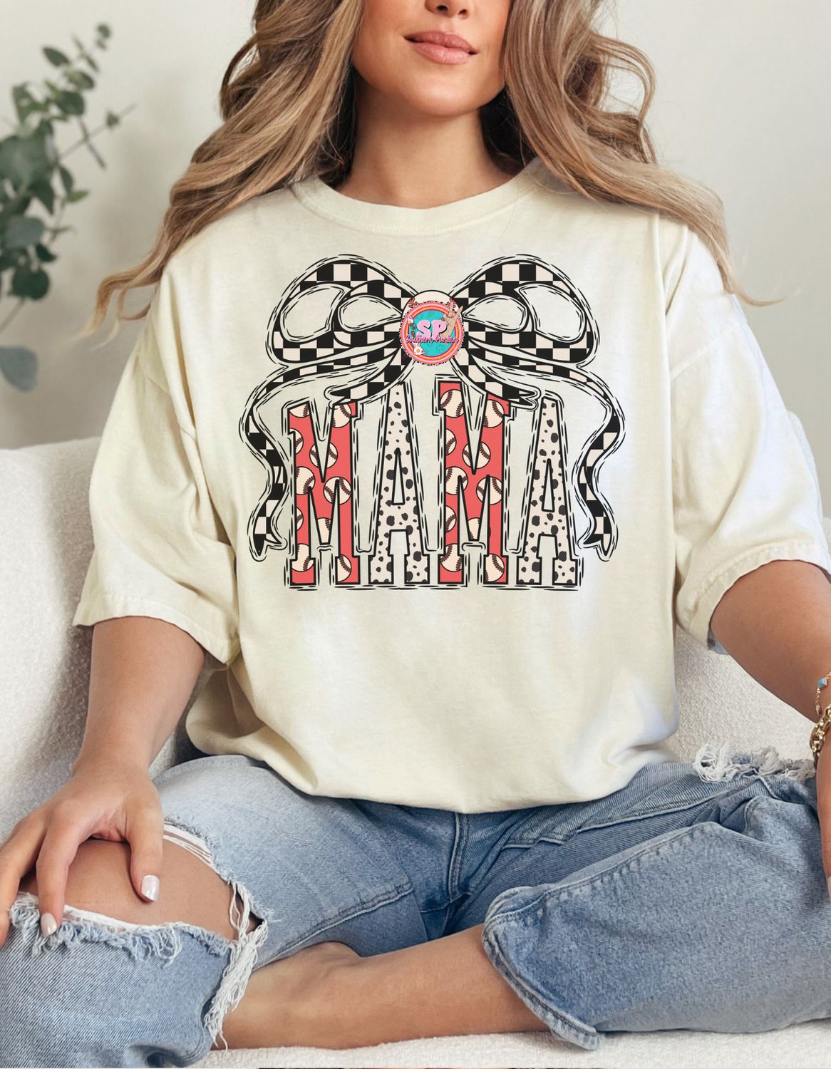 Baseball Mama bow shirt