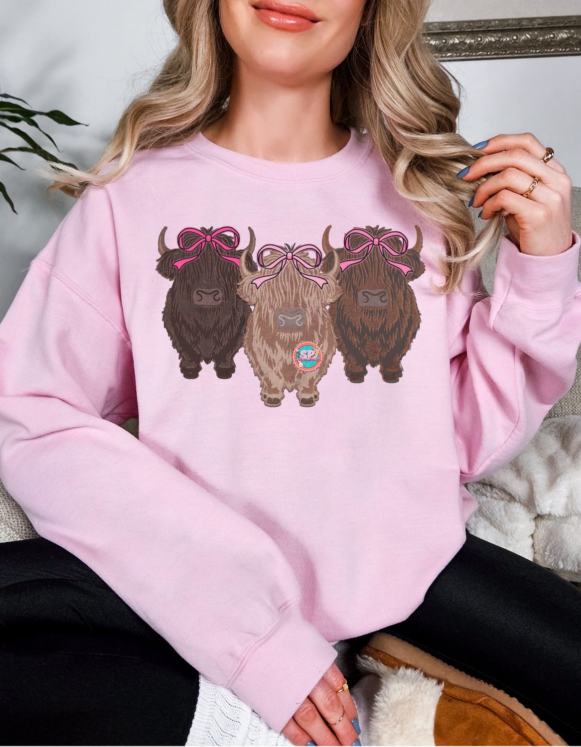 Highland Cow Bow Crewneck