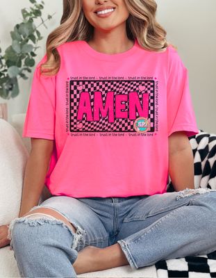 DTF Print Checkered Amen