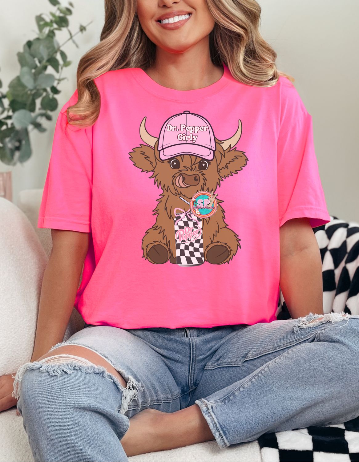 DTF print Cow Dr Pepper Girly