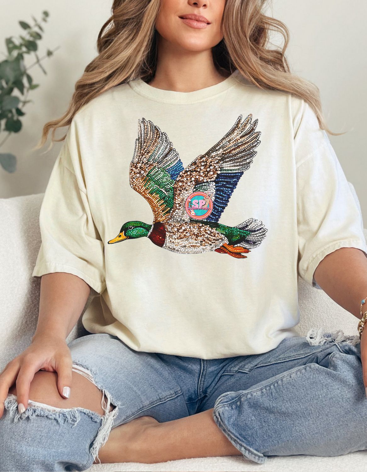 DTF PRINT sequin Duck