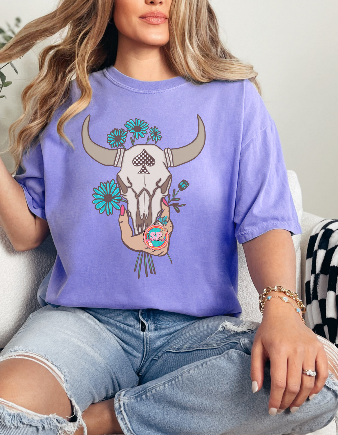 Bull Skull With Flowers Shirt