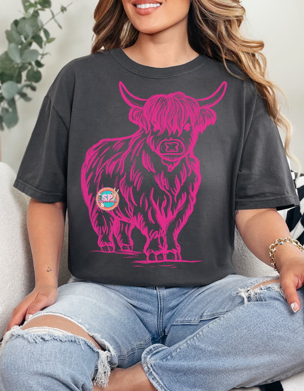 Pink Highland Cow Shirt